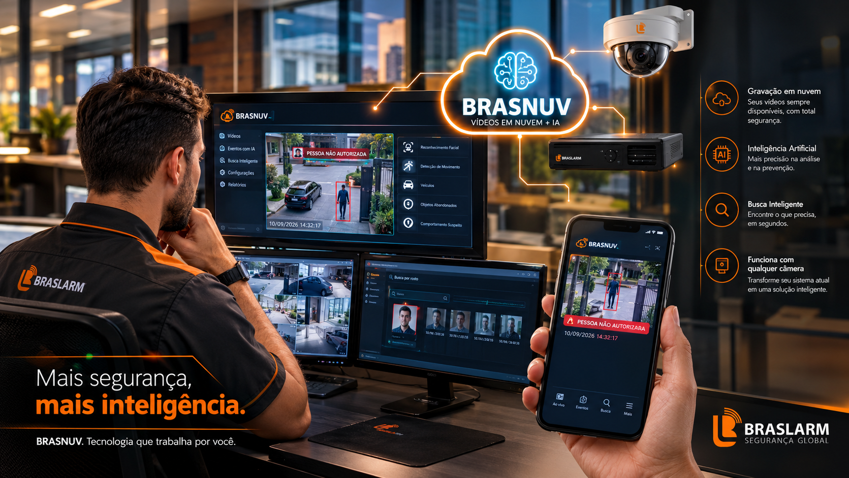Sistema de gravação de vídeos em nuvem com IA